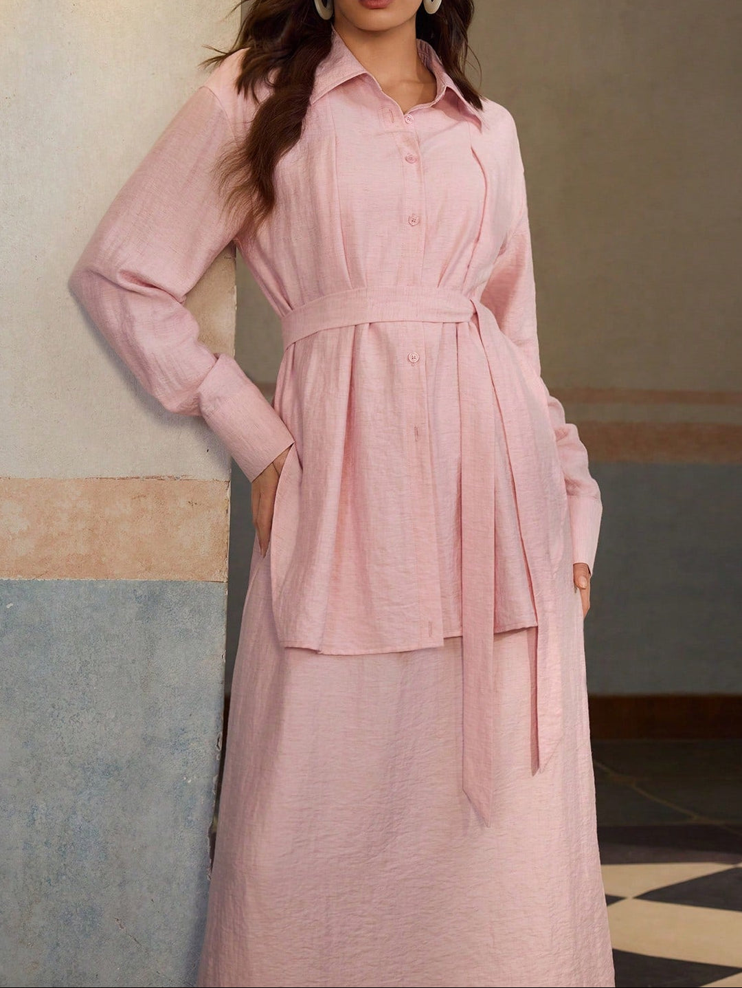 Rochie midi Shein, roz