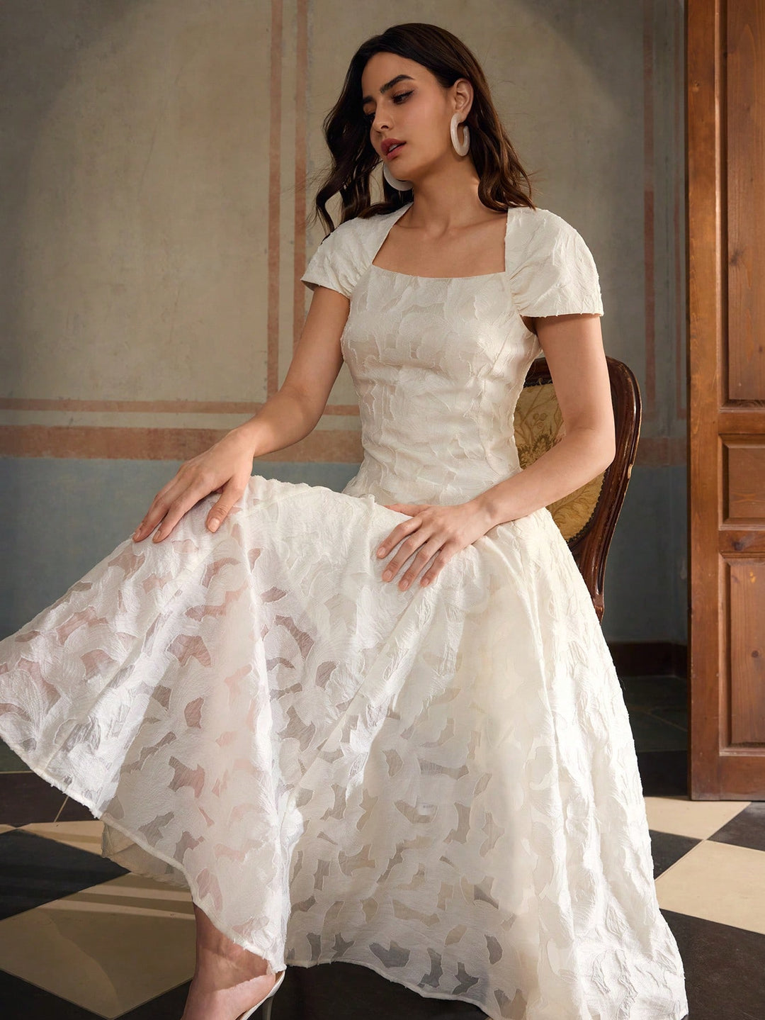 Rochie maxi SHEIN, alb
