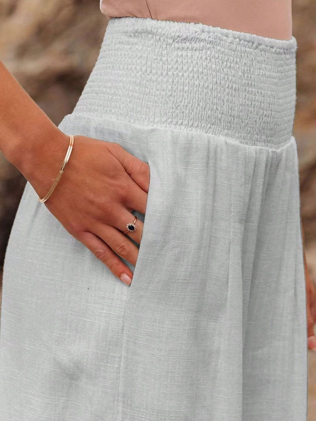 Pantaloni SHEIN, argintiu