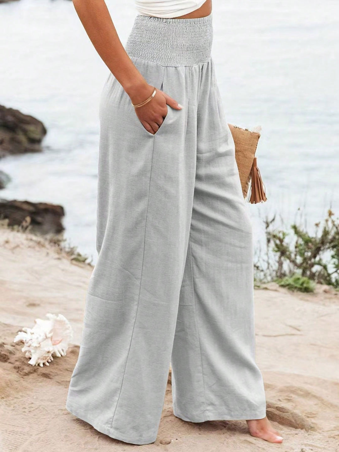 Pantaloni SHEIN, argintiu