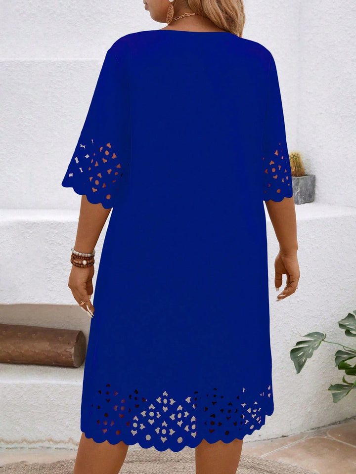 Shein Curve+ midi ruha, kék