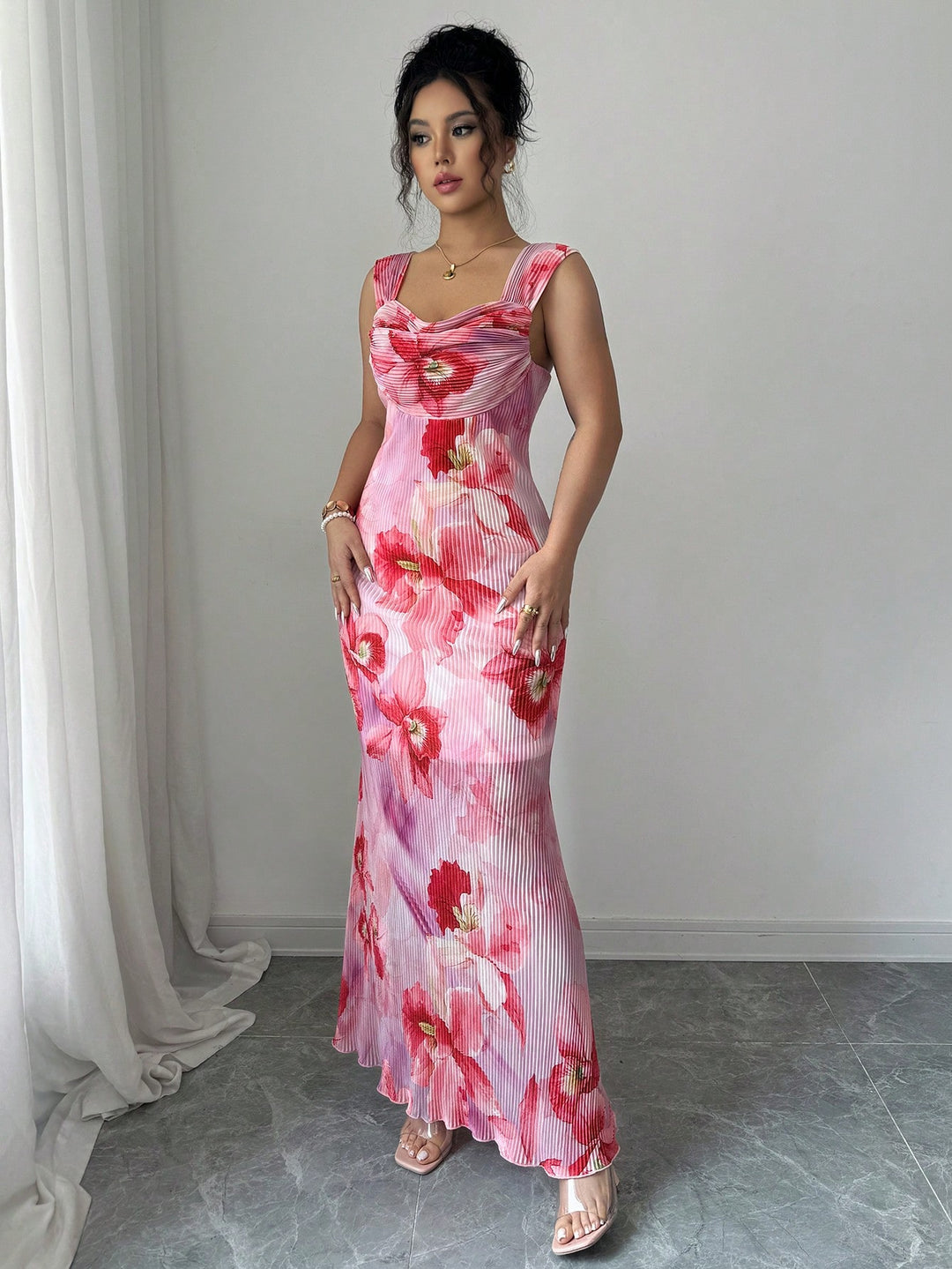 Rochie maxi SHEIN, roz