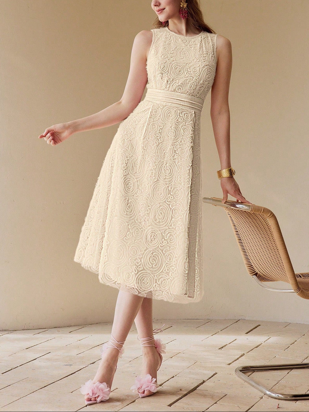 Rochie midi SHEIN, bej