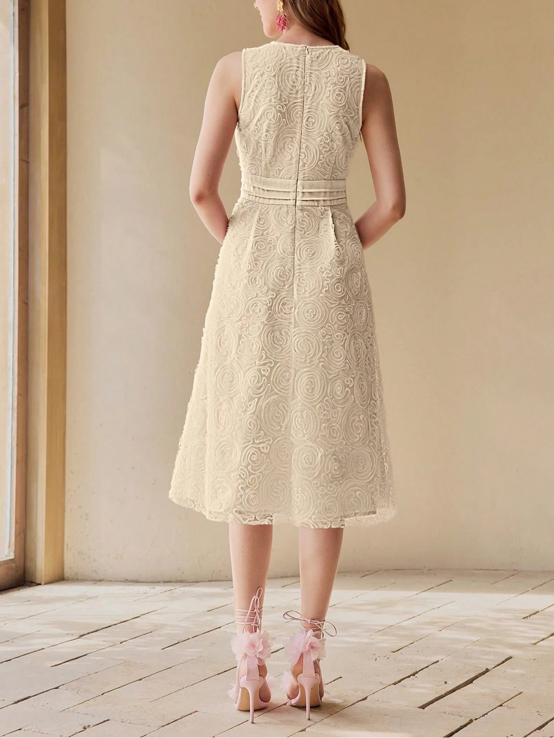 Rochie midi SHEIN, bej