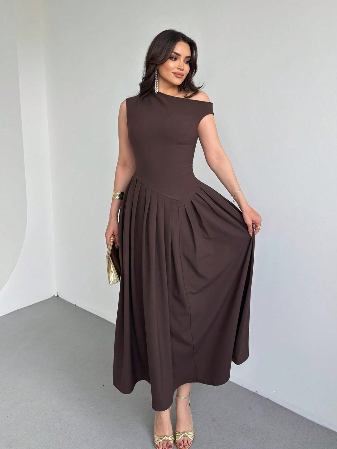 Rochie maxi SHEIN, maro