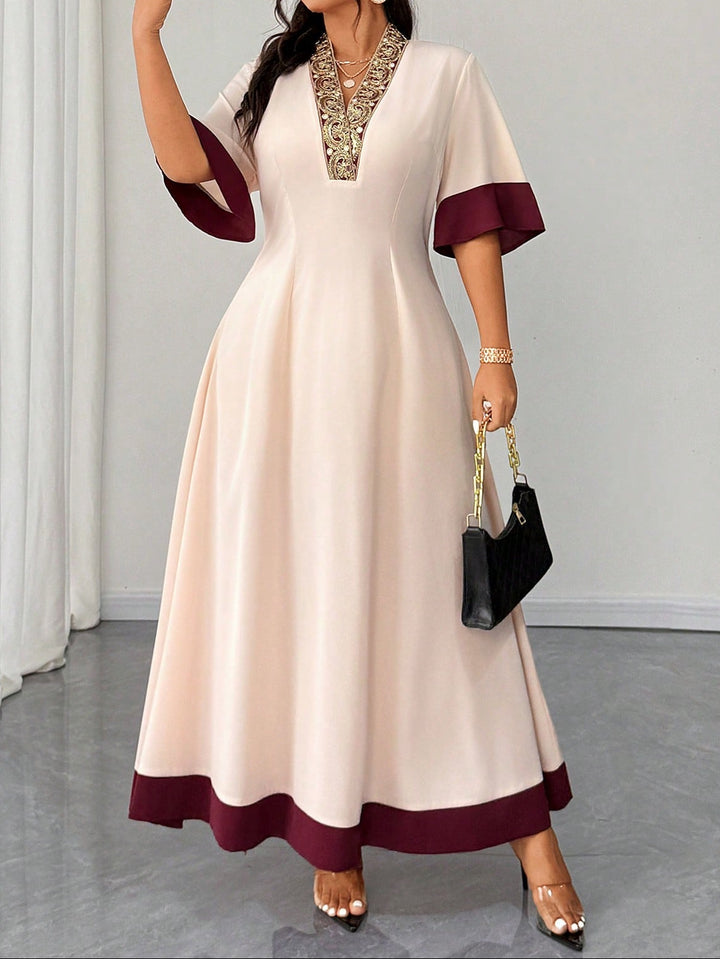 Rochie maxi Shein Curve+, mix culori
