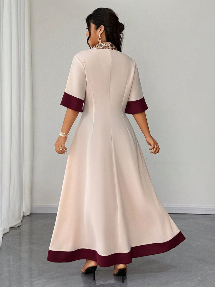 Rochie maxi Shein Curve+, mix culori