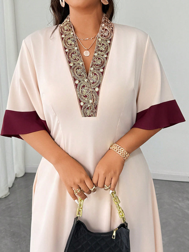 Rochie maxi Shein Curve+, mix culori