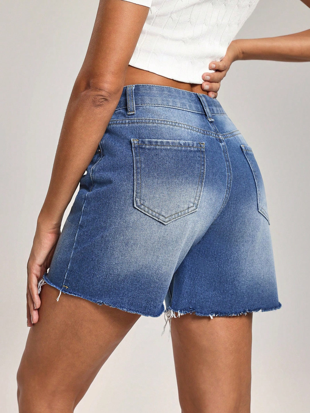 Pantaloni scurți de blugi SHEIN, albastru