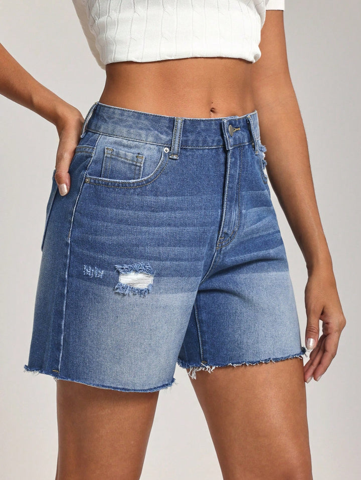 Pantaloni scurți de blugi SHEIN, albastru