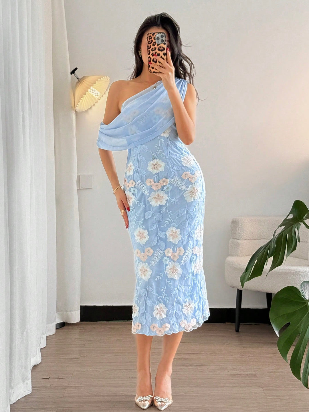 Rochie midi SHEIN, mix culori