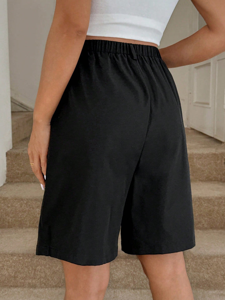 Pantaloni scuți Shein, negru