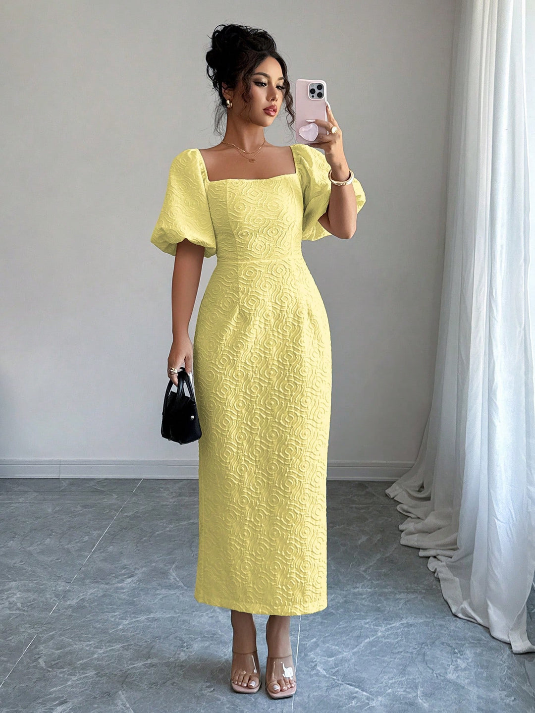 Rochie midi SHEIN, galben
