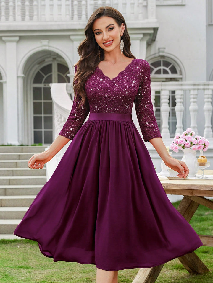 Rochie midi SHEIN, vișiniu