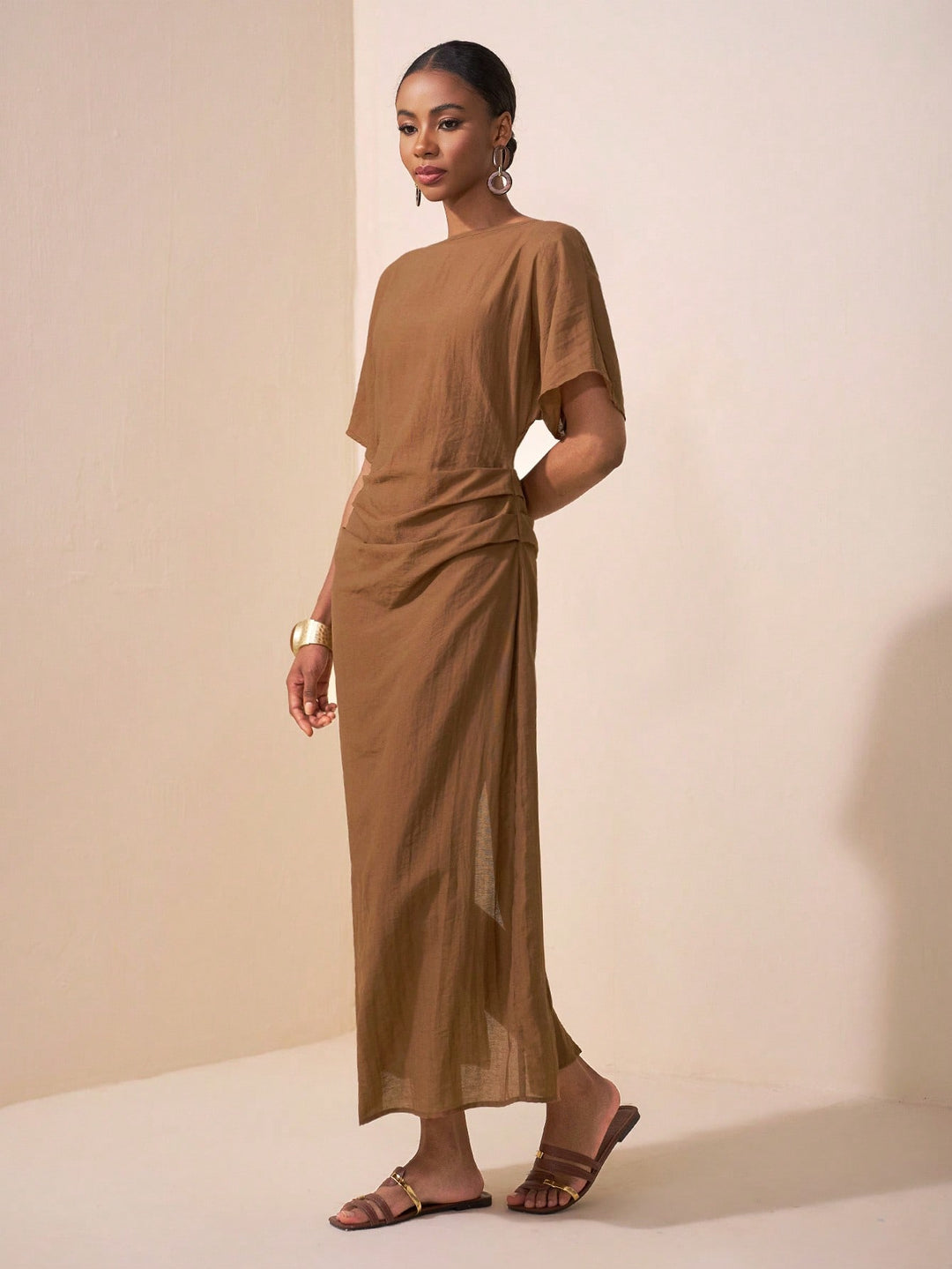 SHEIN Maxi Dress, Brown