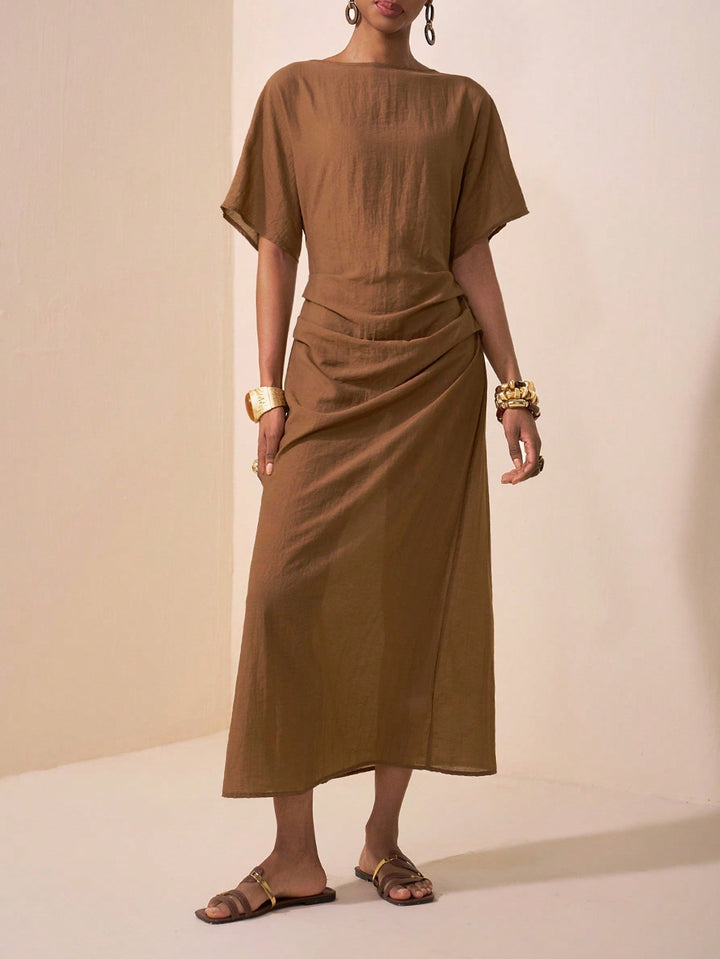 SHEIN Maxi Dress, Brown