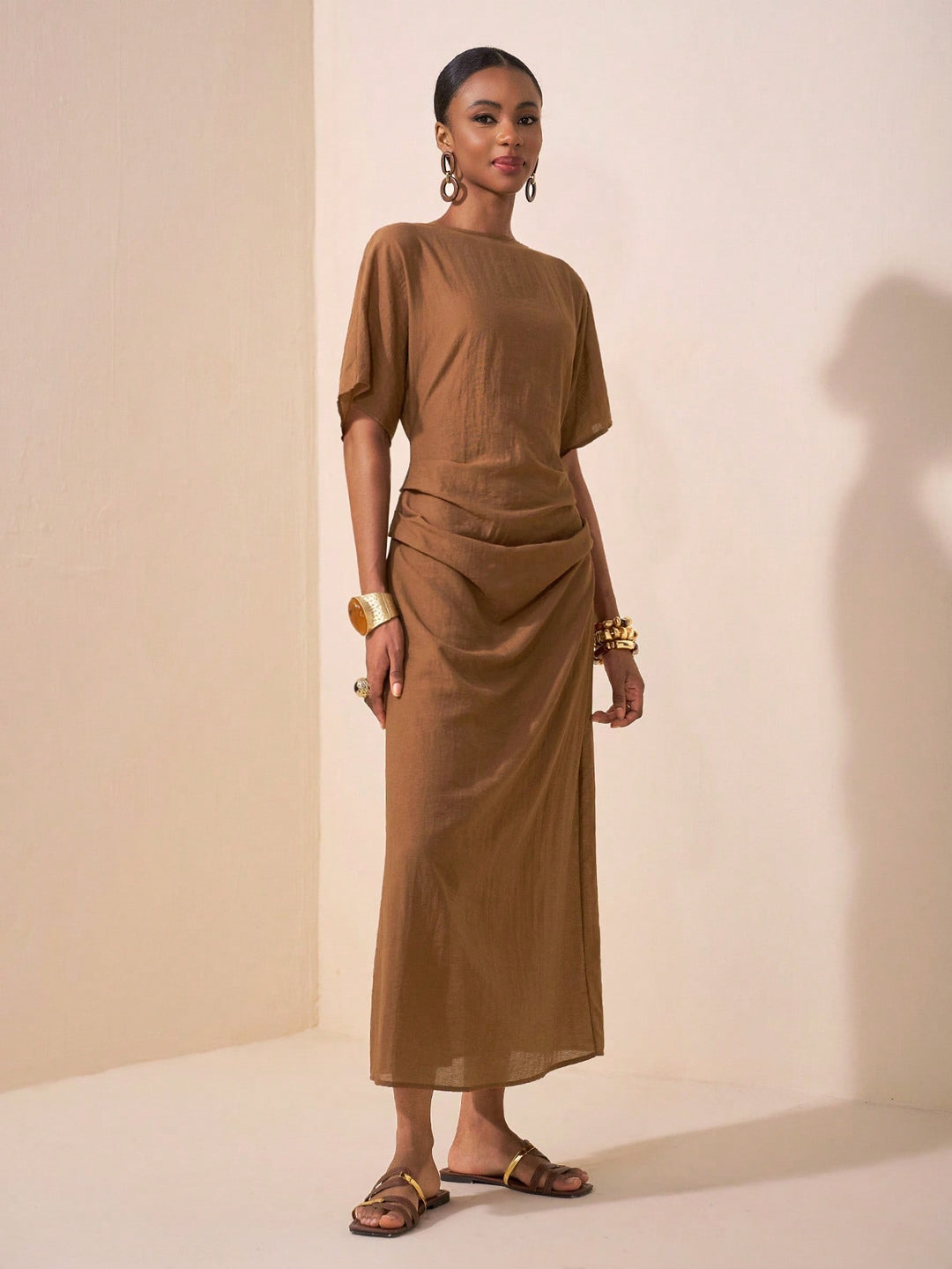 SHEIN Maxi Dress, Brown