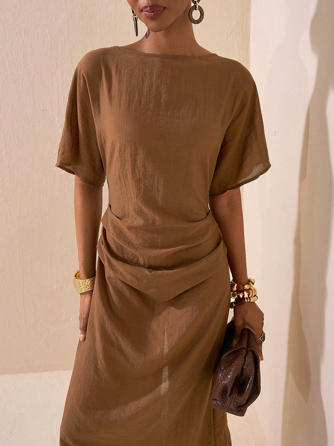 SHEIN Maxi Dress, Brown