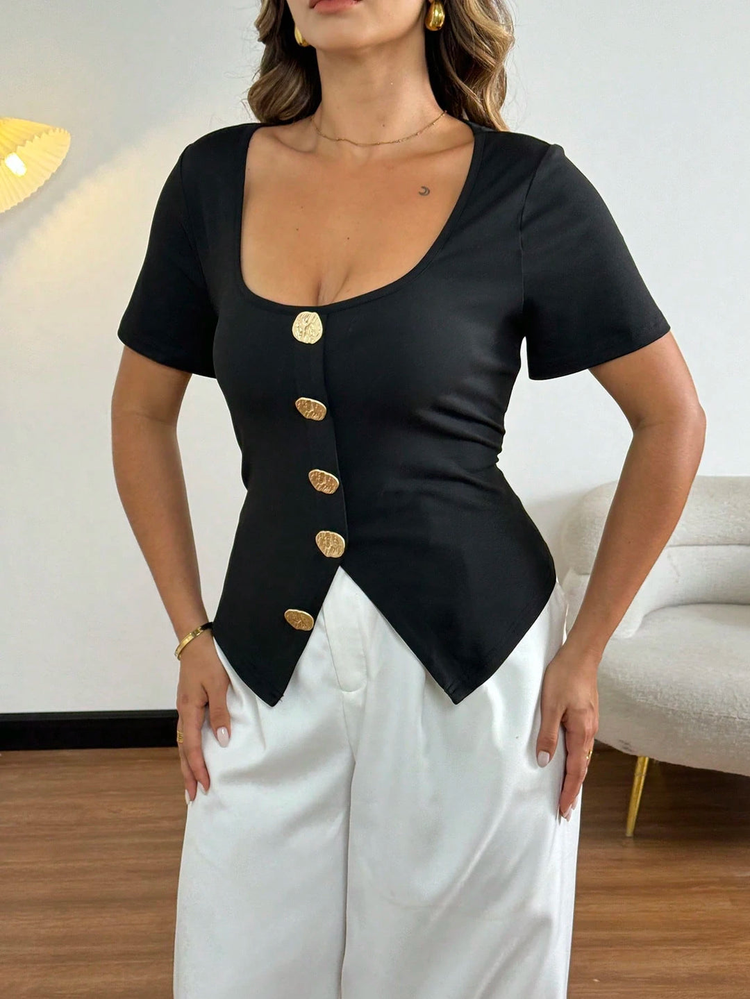 Top SHEIN, negru
