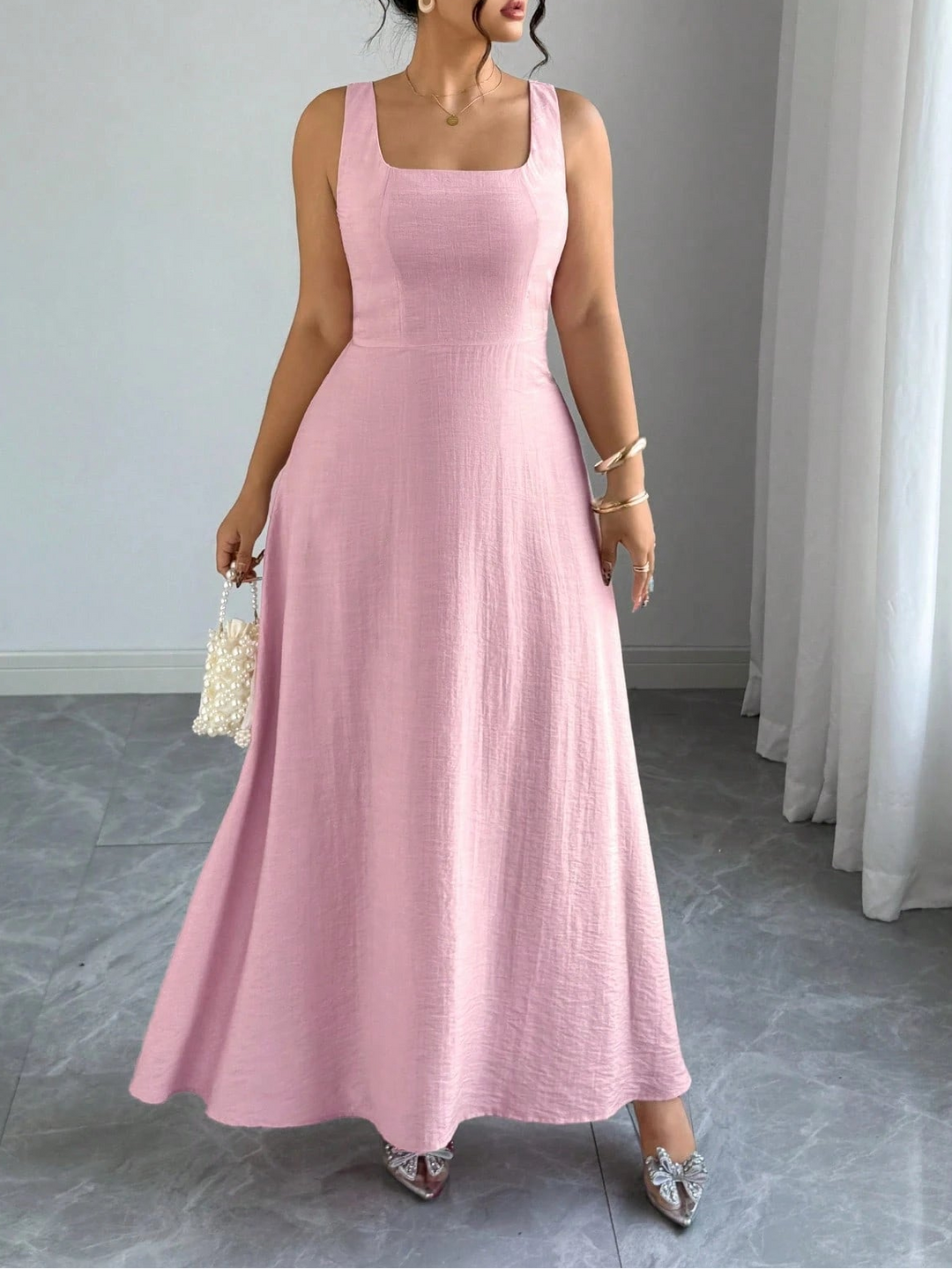 Rochie maxi SHEIN, roz
