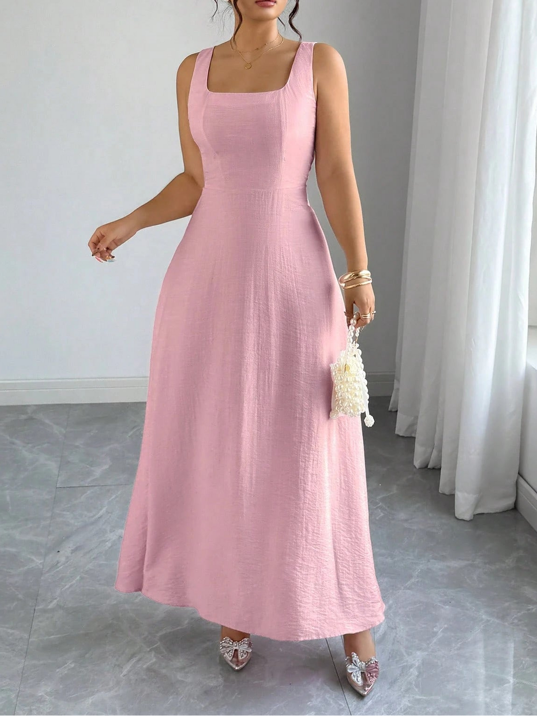 Rochie maxi SHEIN, roz