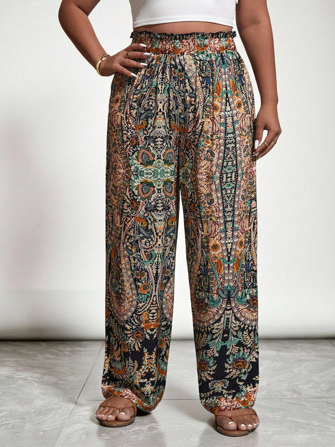Pantaloni Shein Curve+, mix culori