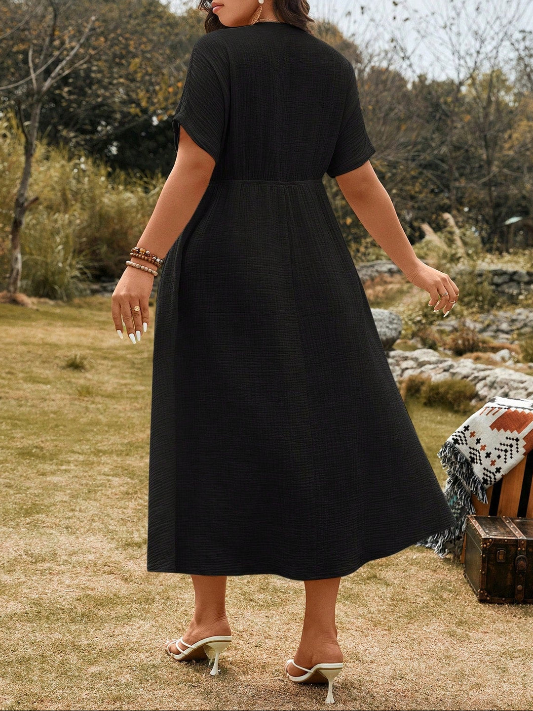 SHEIN maxi ruha, fekete