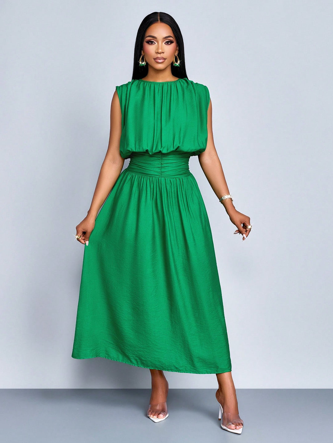 Rochie maxi SHEIN, verde