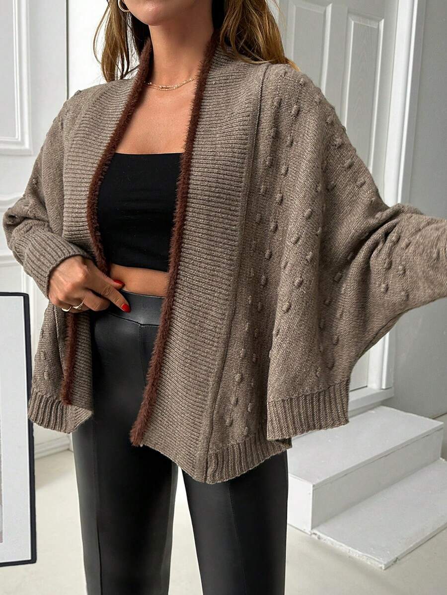 Cardigan scurt SHEIN, maro