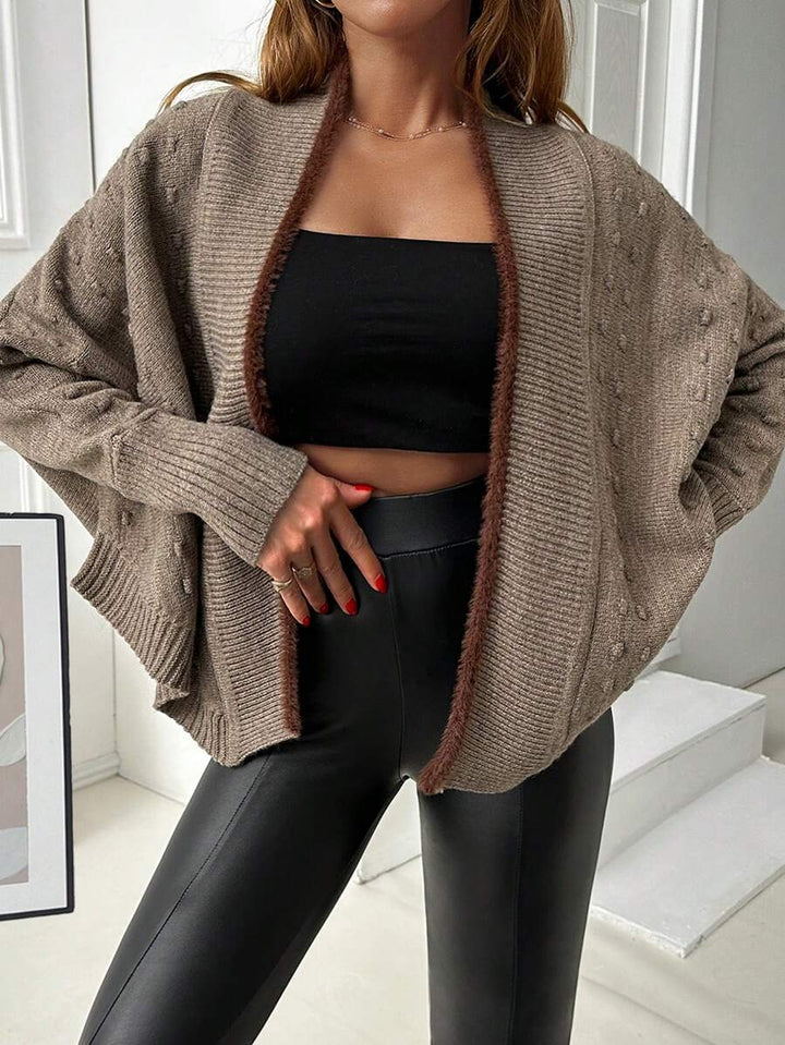 Cardigan scurt SHEIN, maro