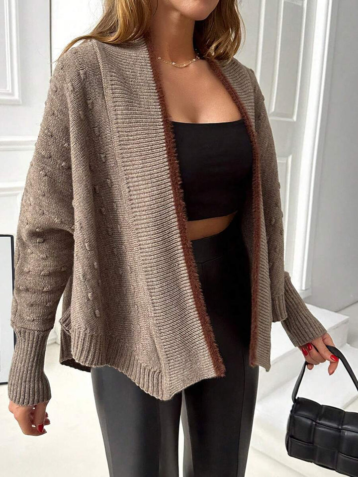 Cardigan scurt SHEIN, maro