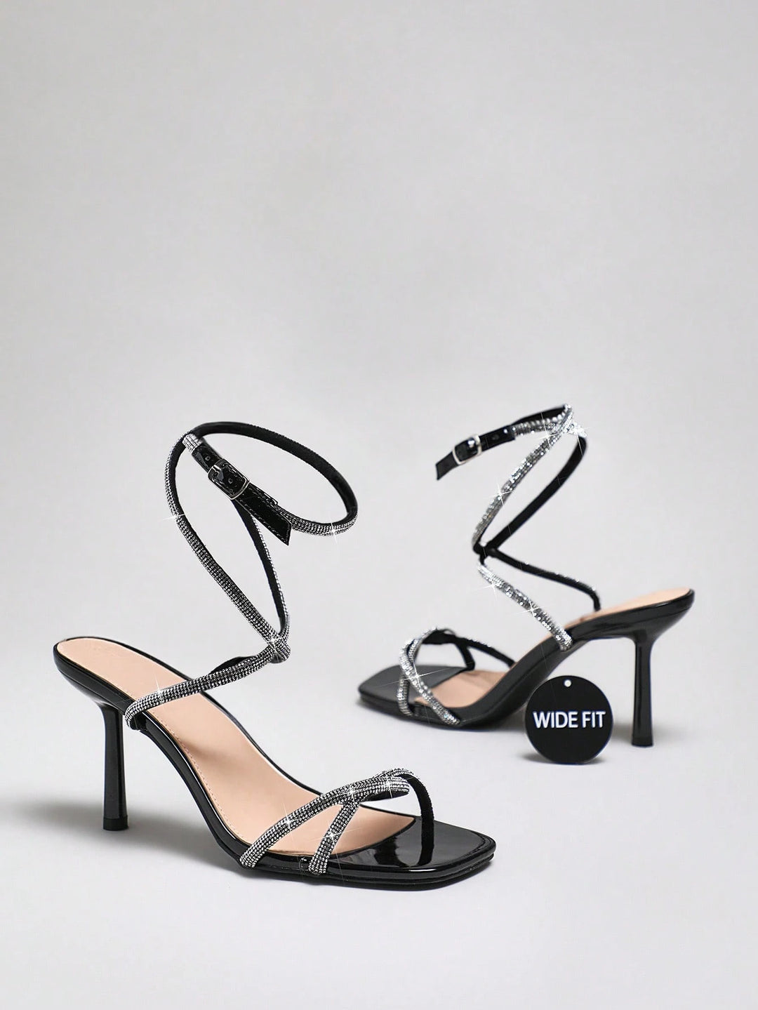 Sandale cu toc SHEIN, negru