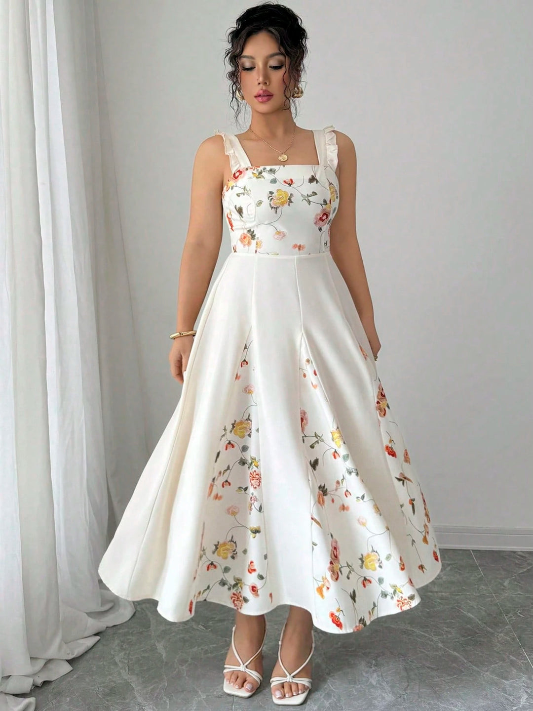 Rochie midi SHEIN, crem