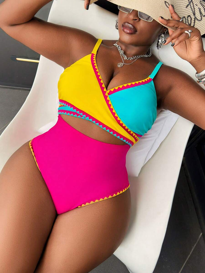 Costum de baie întreg SHEIN, mix culori