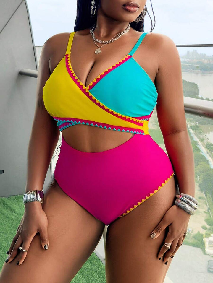 Costum de baie întreg SHEIN, mix culori