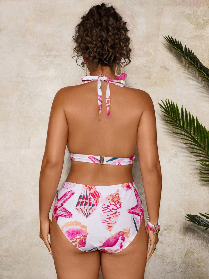 Set bikini de baie SHEIN, roz