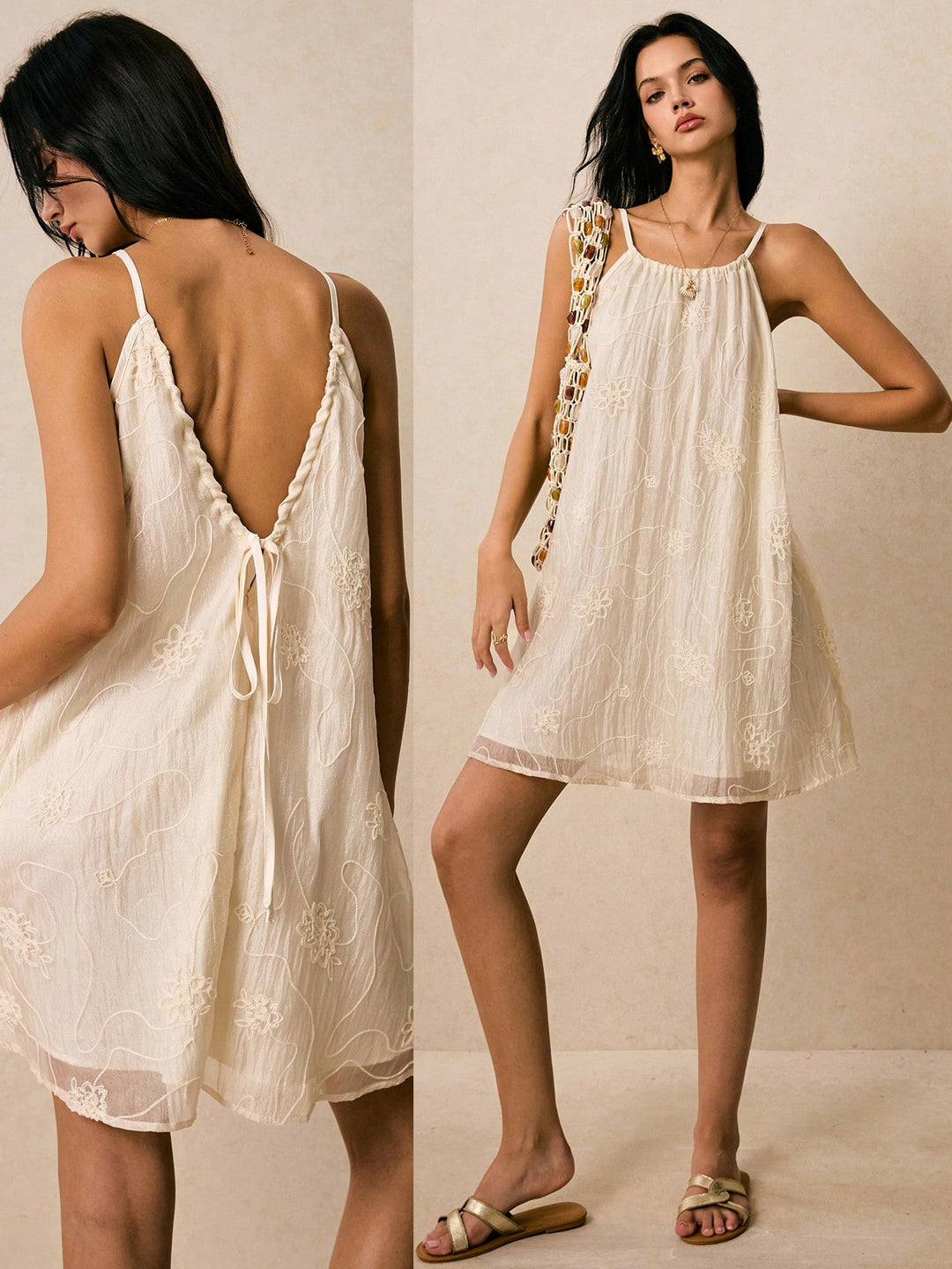 Rochie scurtă SHEIN, bej