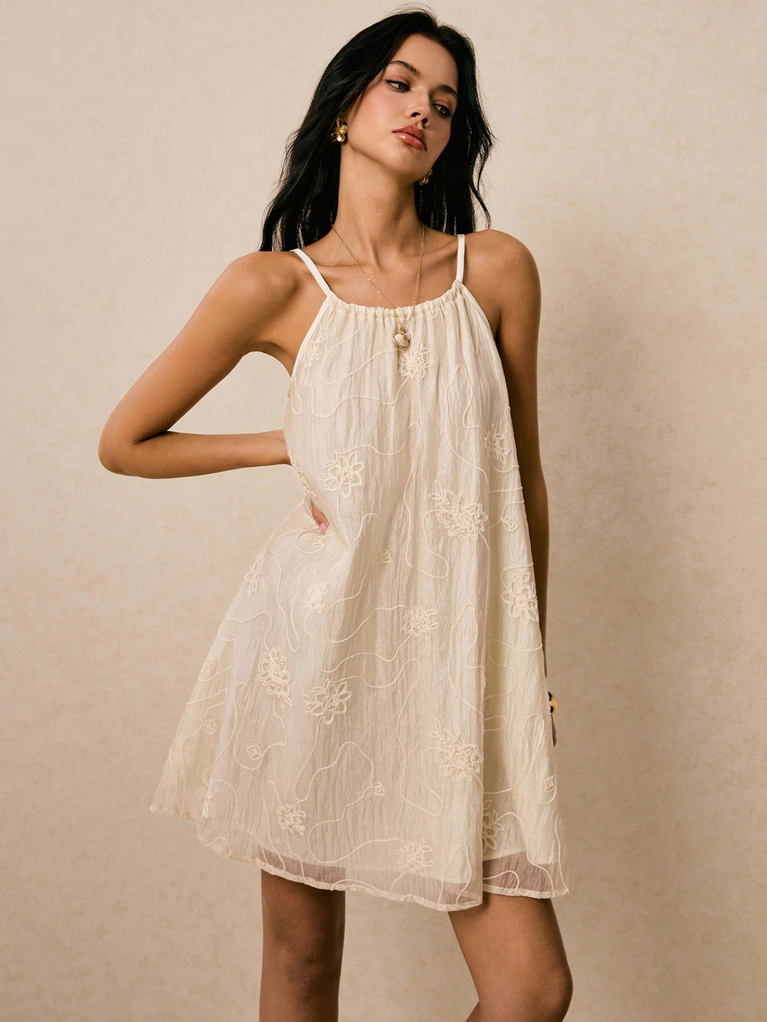 Rochie scurtă SHEIN, bej