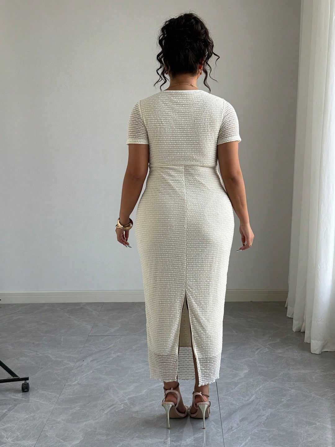 Rochie maxi SHEIN, crem