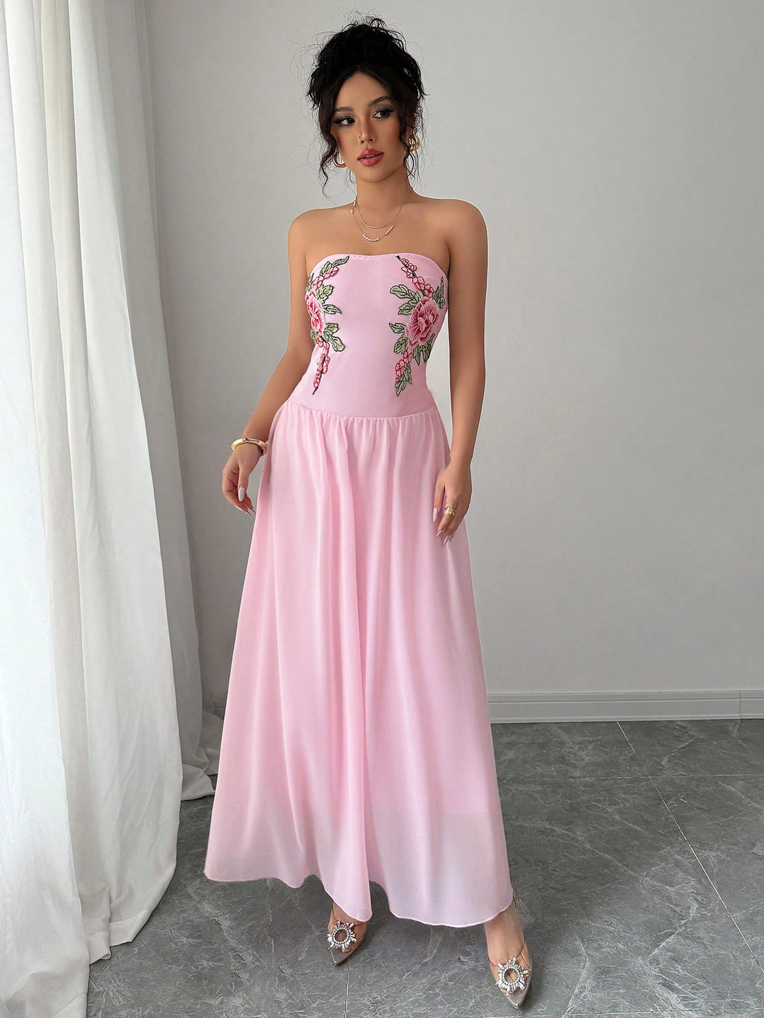 Rochie maxi SHEIN, roz