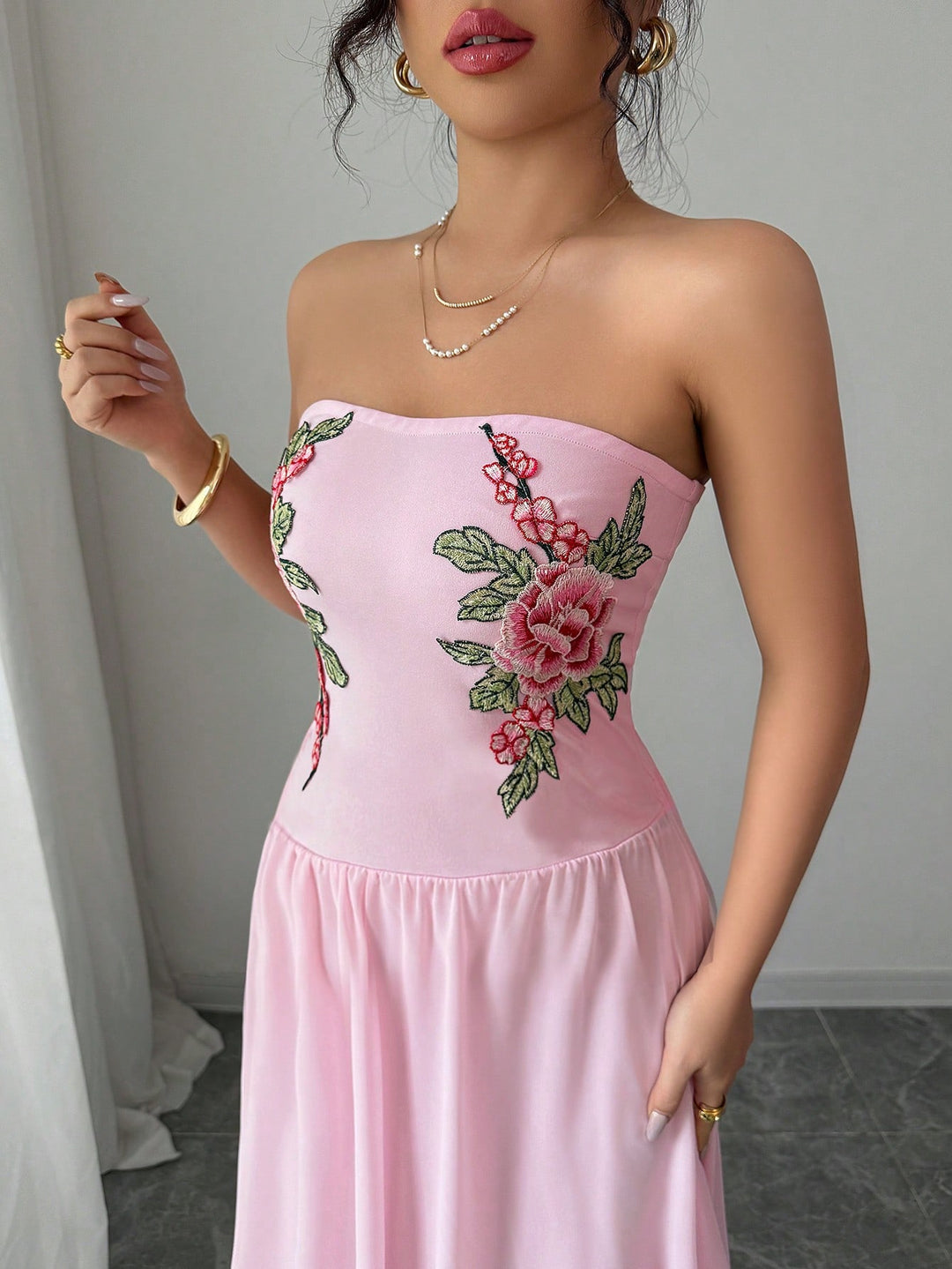 Rochie maxi SHEIN, roz