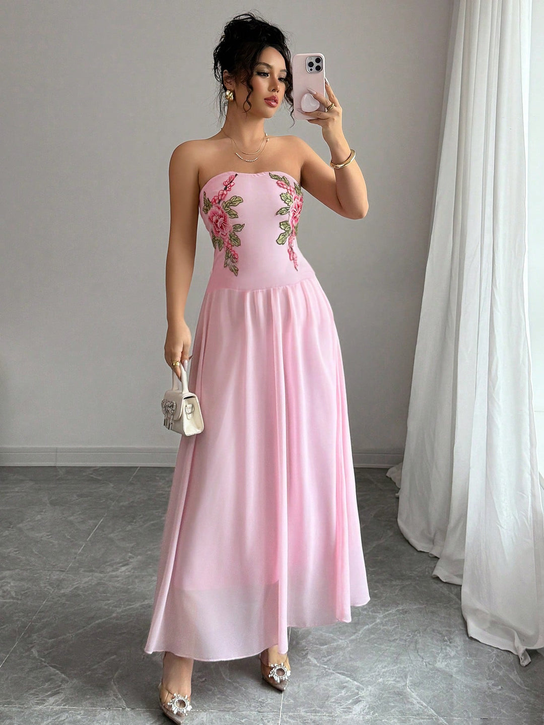 Rochie maxi SHEIN, roz
