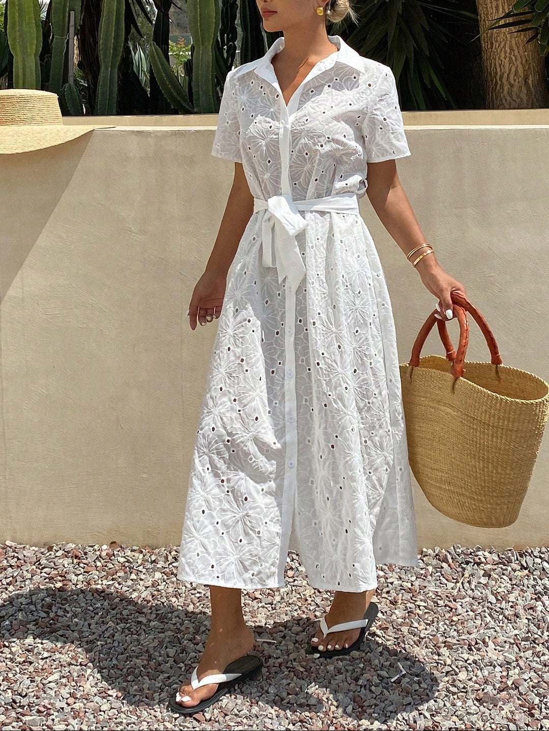 Rochie maxi SHEIN, alb