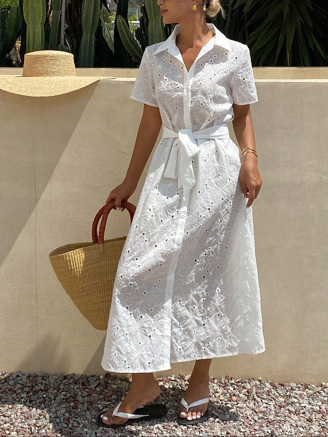 Rochie maxi SHEIN, alb
