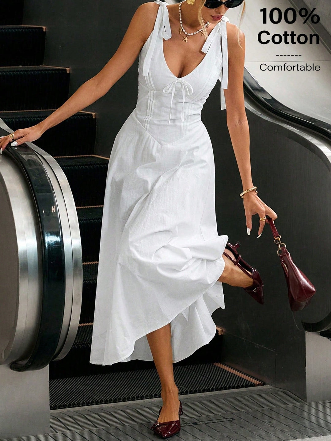 Rochie midi SHEIN, alb