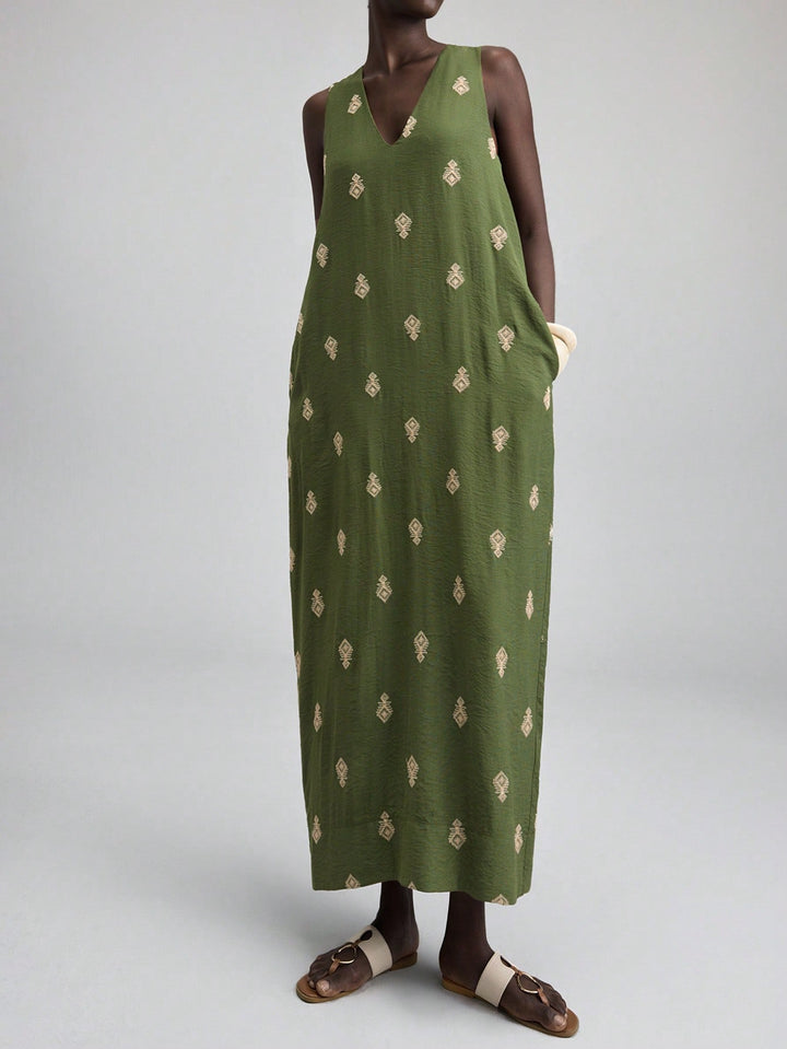 Rochie maxi SHEIN, kaki