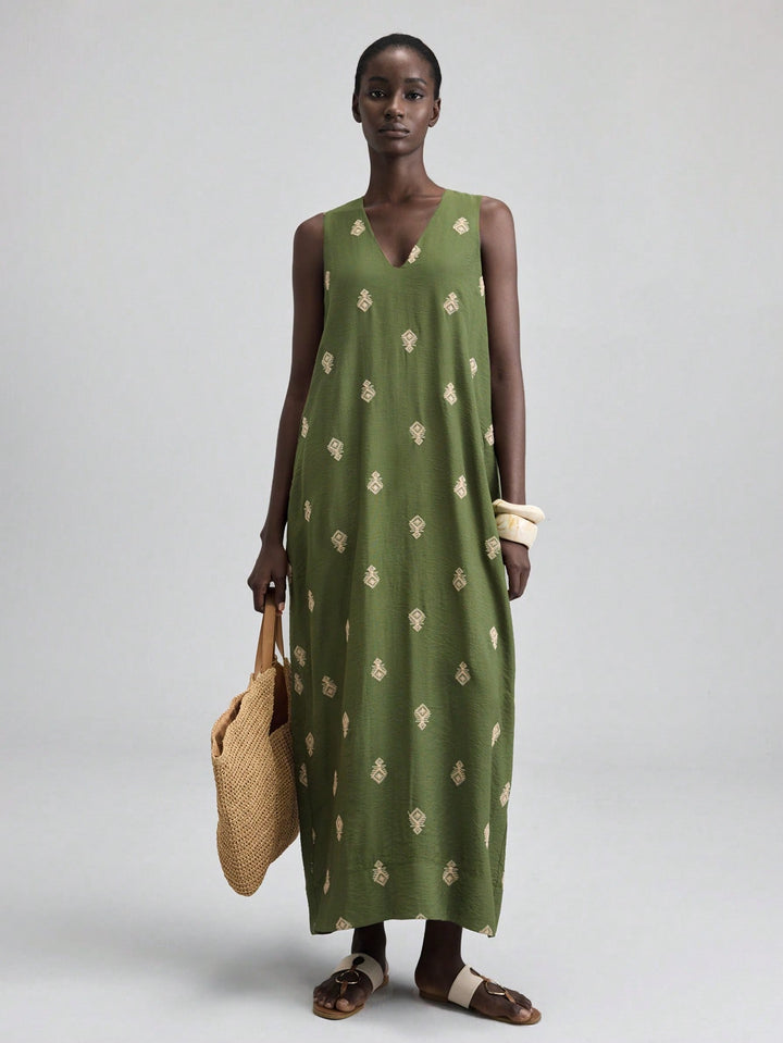 Rochie maxi SHEIN, kaki