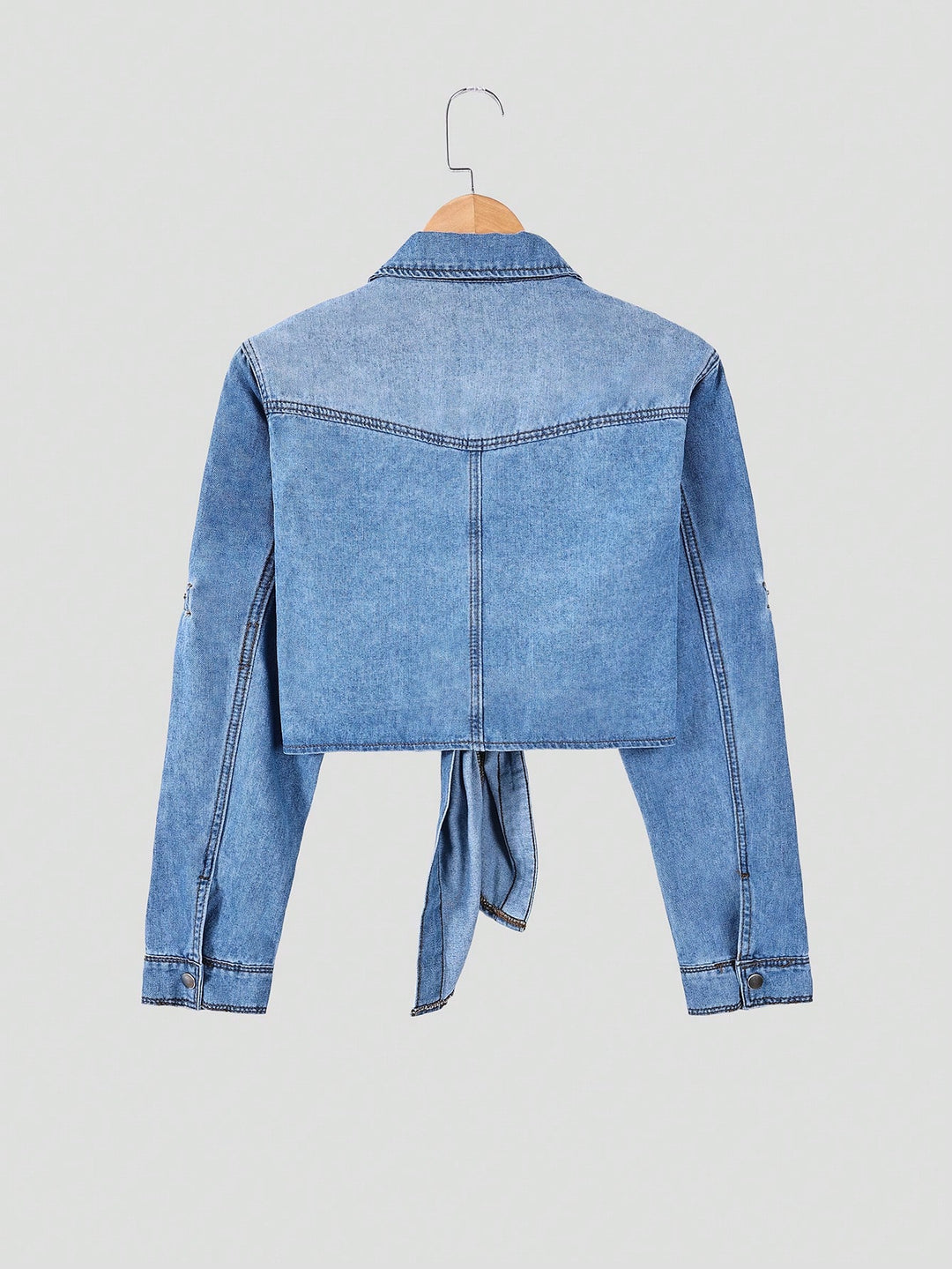 Cămașă casual din denim SHEIN, albastru