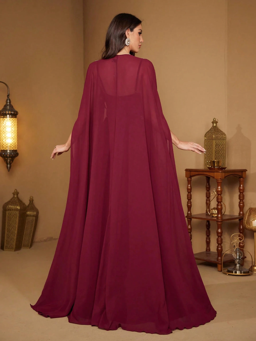 Set rochie și cardigan SHEIN, vișiniu