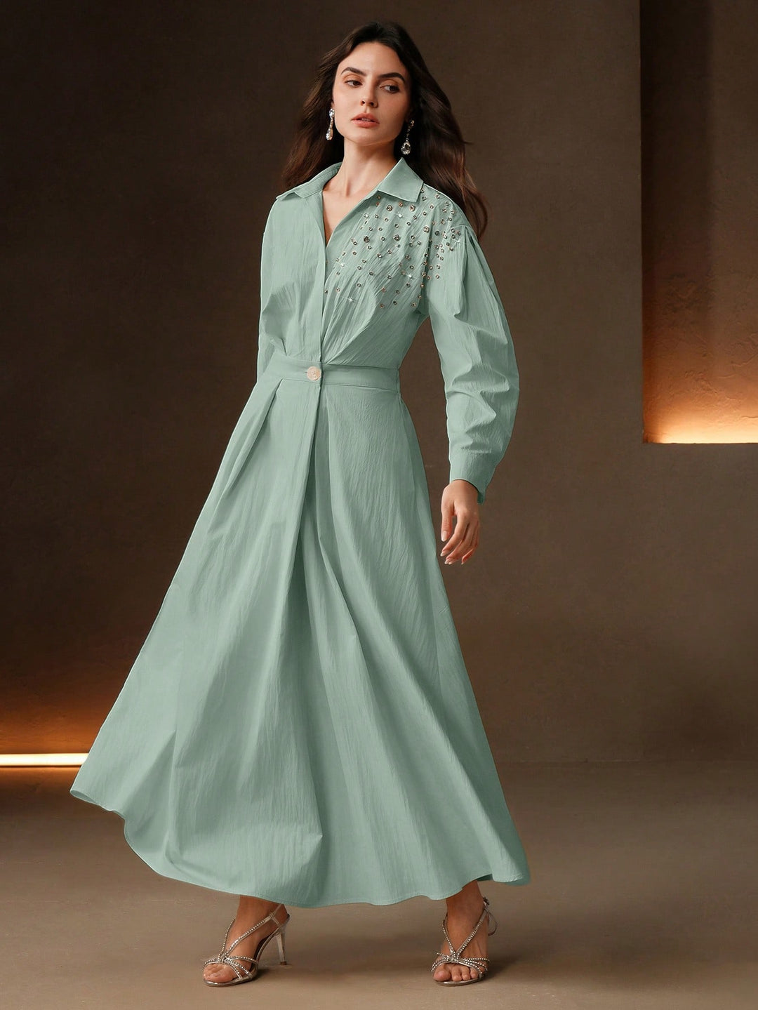 Rochie maxi SHEIN, verde